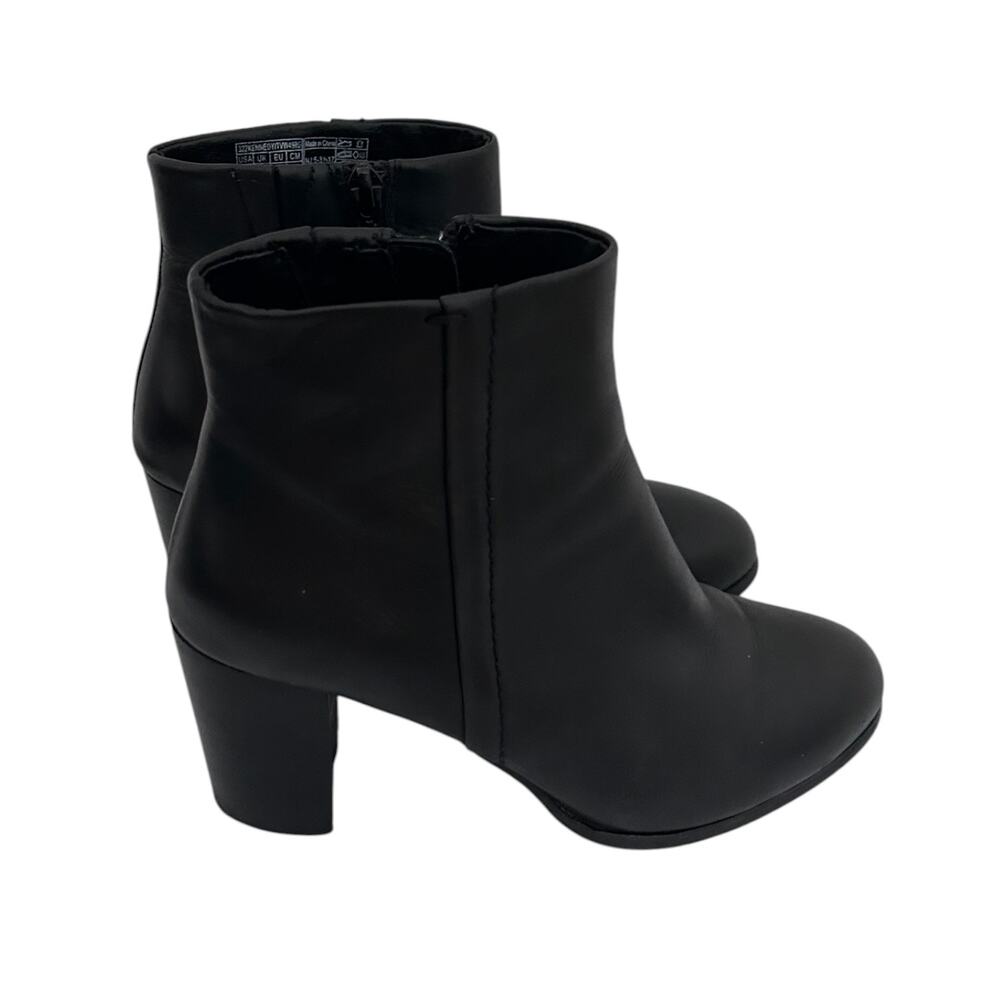 Vionic Kennedy Black Leather Zip Up Ankle Boot Black 6
